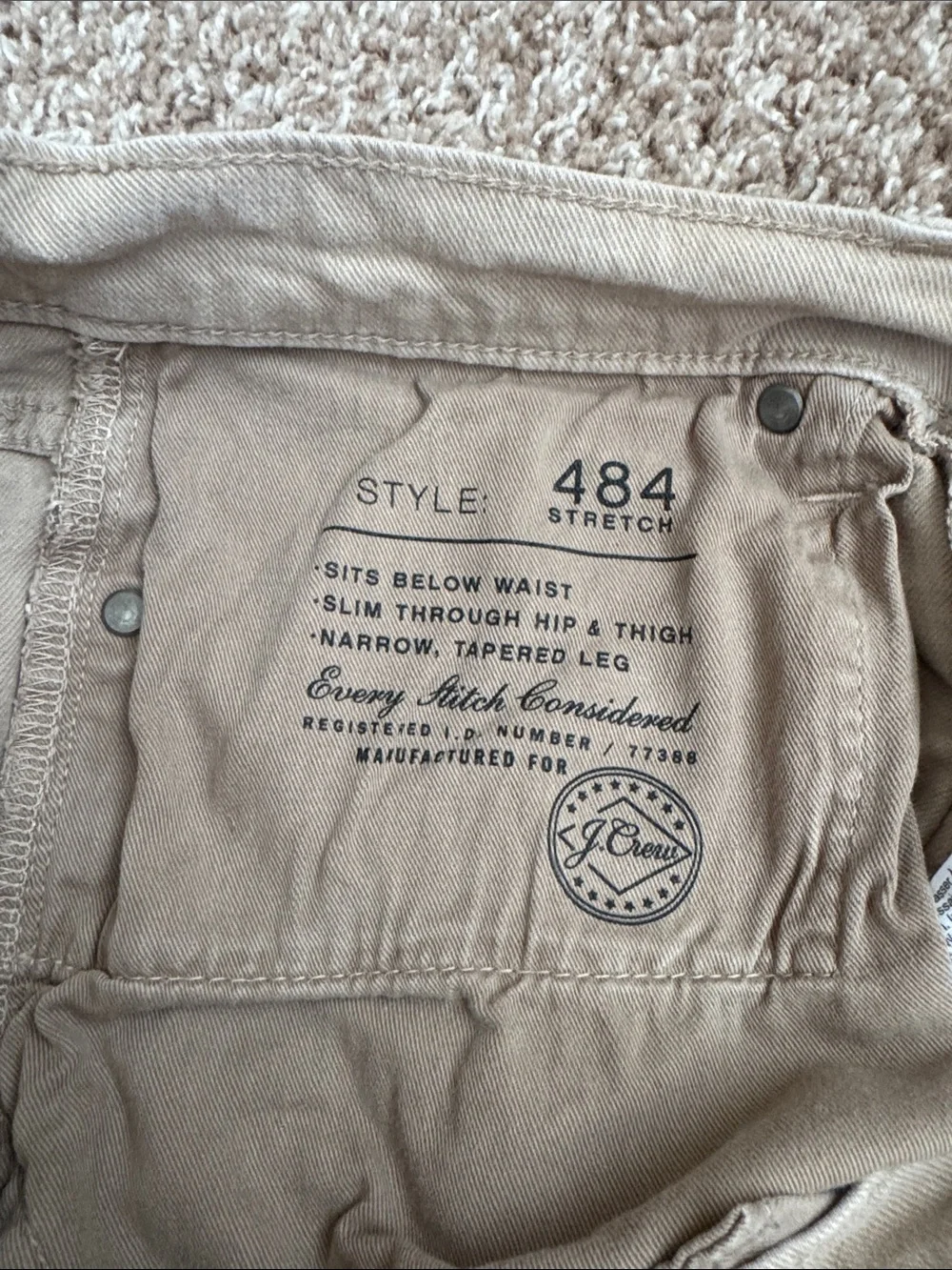 Men’s J. Crew Slim Fit Khaki Jeans